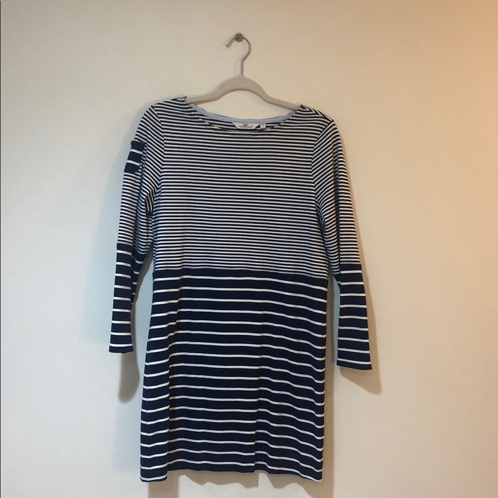 Vineyard Vines Navy and White Striped Dress